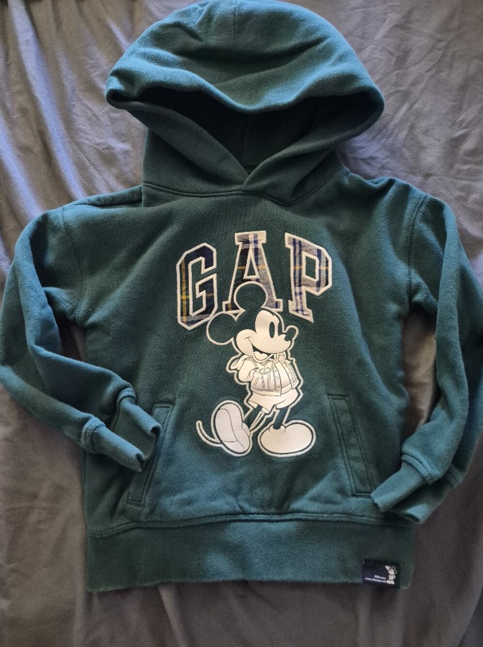 GAP Teal Mickey Mouse Pullover Hoodie